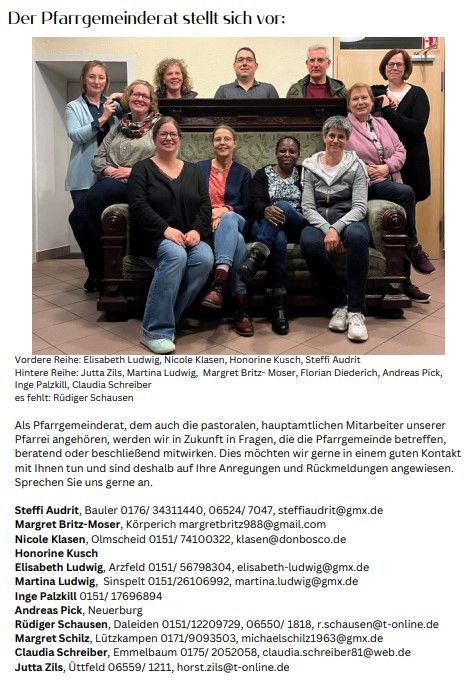 Homepage Der Pfarrgemeinderat stellt sich vor1HP