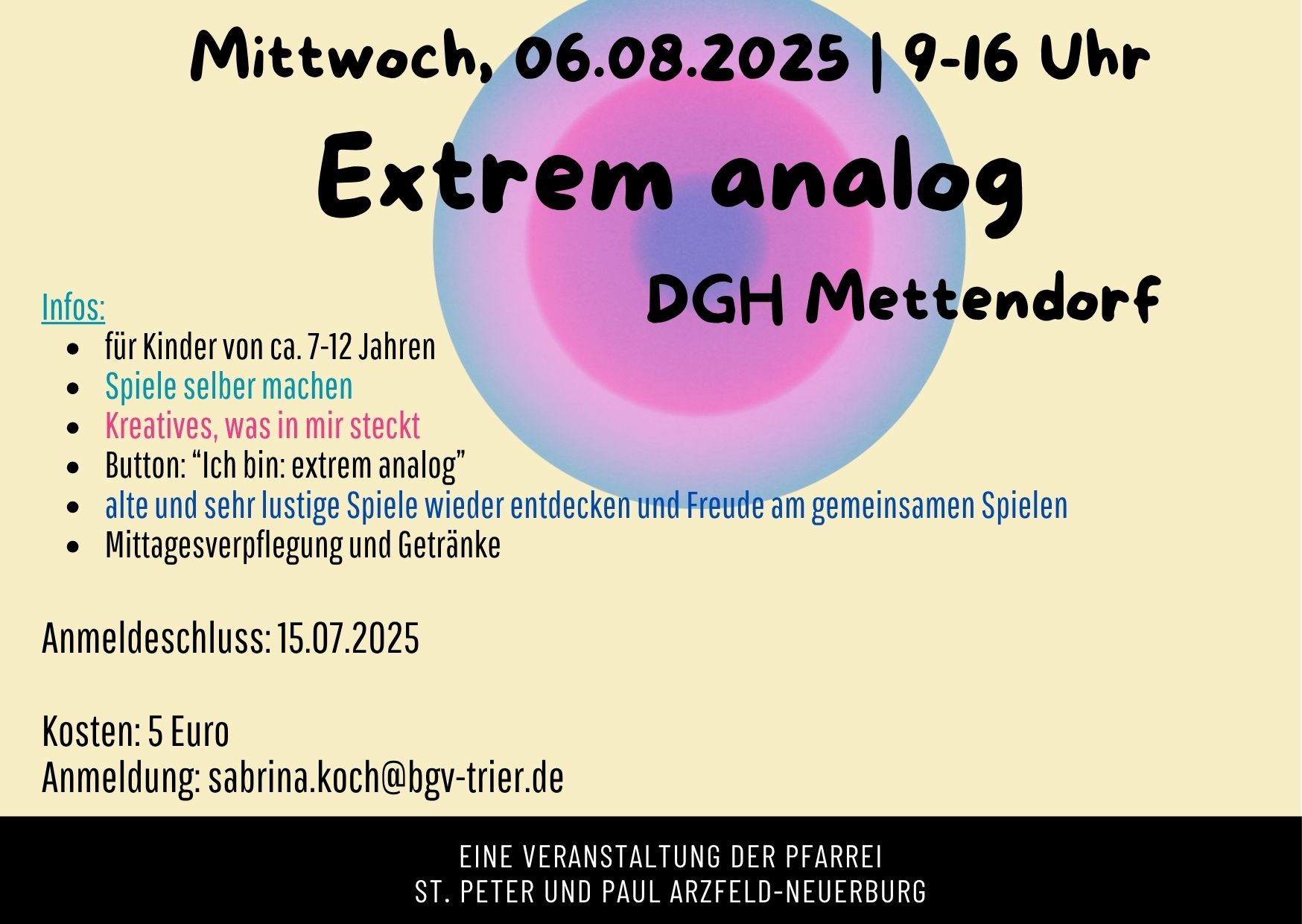 Ferienfreizeiten 2025 Extrem analog